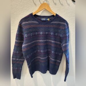 Ralph Lauren Nordic Inspired Sweater Wool Men Size L (fits Like A Small )